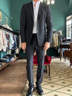 Blue non-iron technical fabric suit