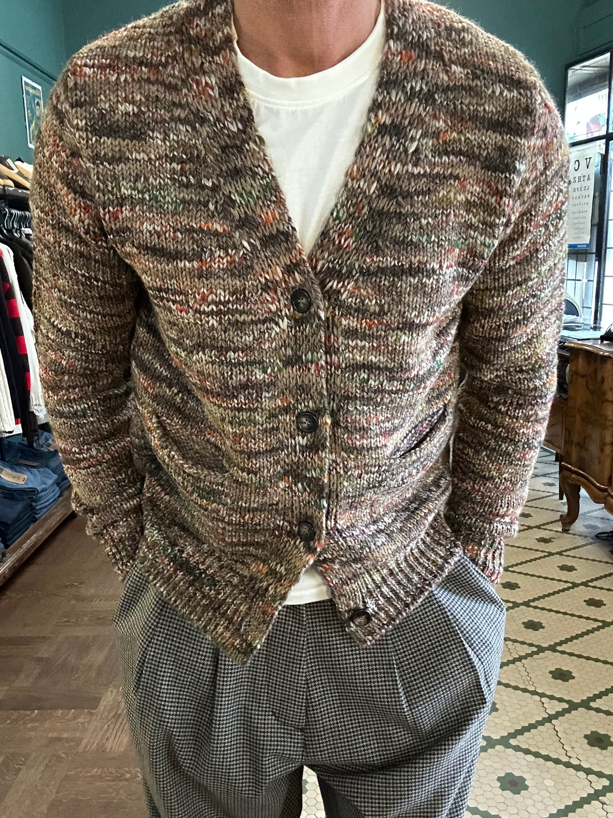 Cardigan misto lana multicolor