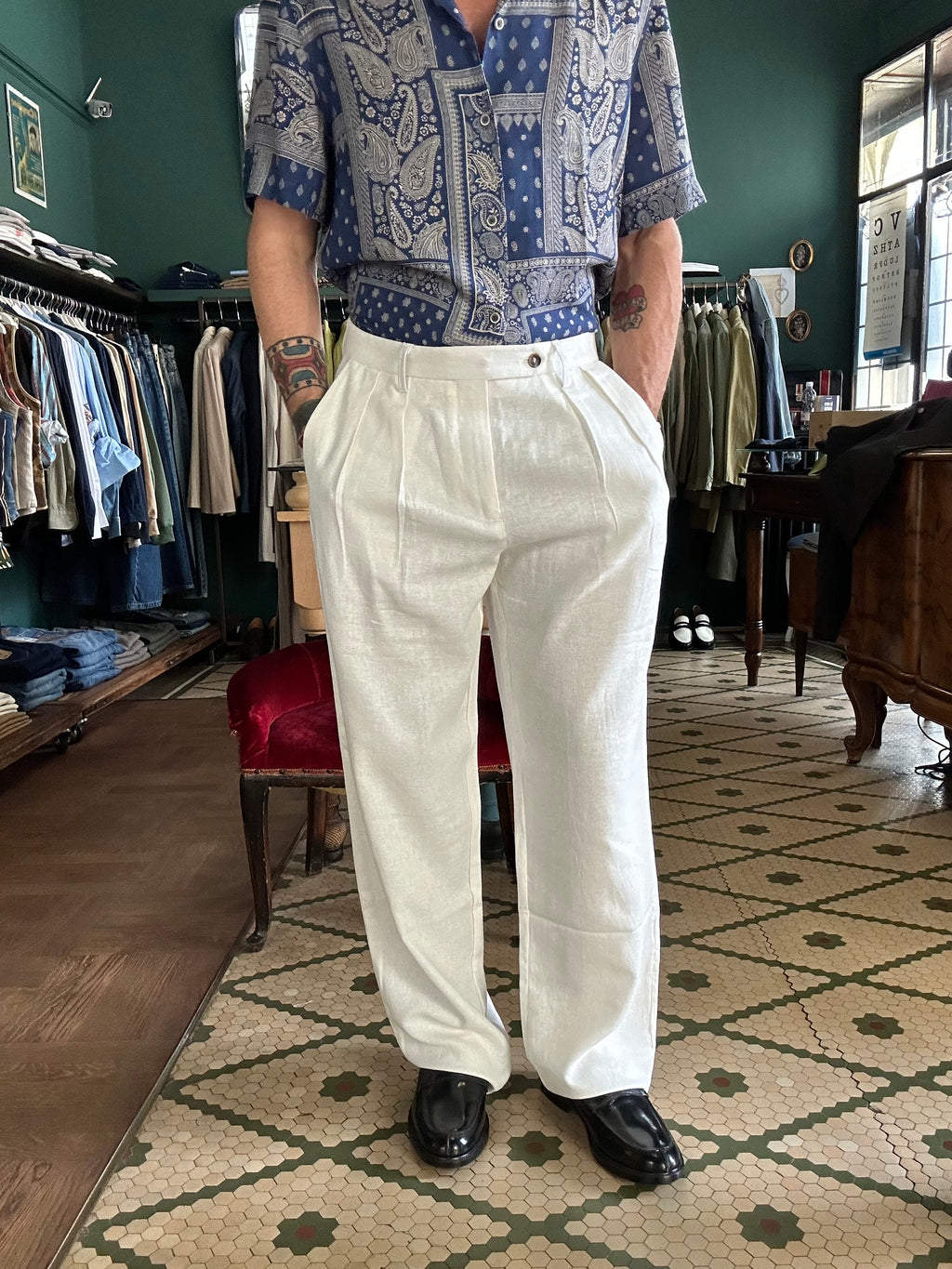 Pantalone Yan Simmon Vardar misto lino spigato