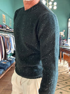 Maglione bottonato girocollo misto lana