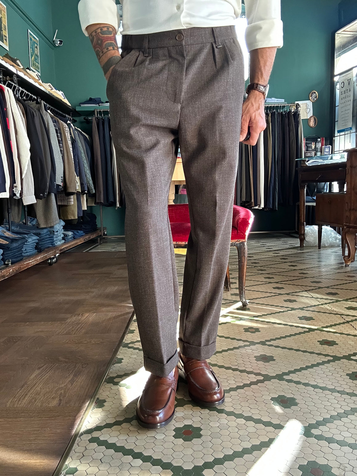 Pantalone Bristol con elastico laterale