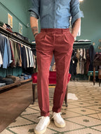 Pantaloni “Lion” in velluto mille righe