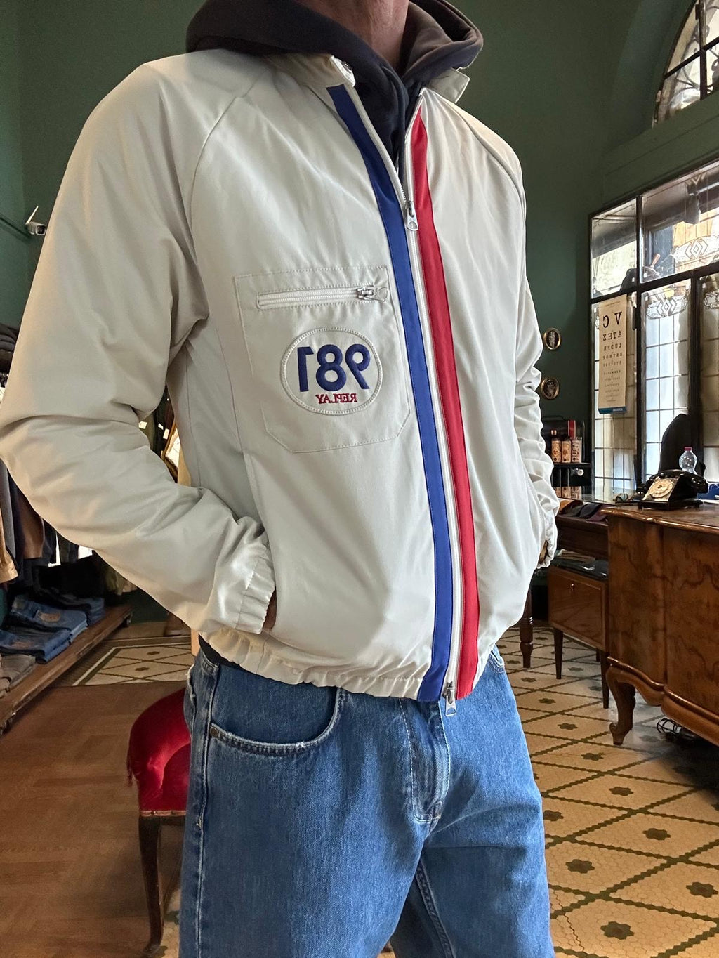 Giubbotto replay stile biker ghiaccio