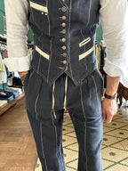 Pantalaccio garry’s earth a righe lino cotone Made in Italy