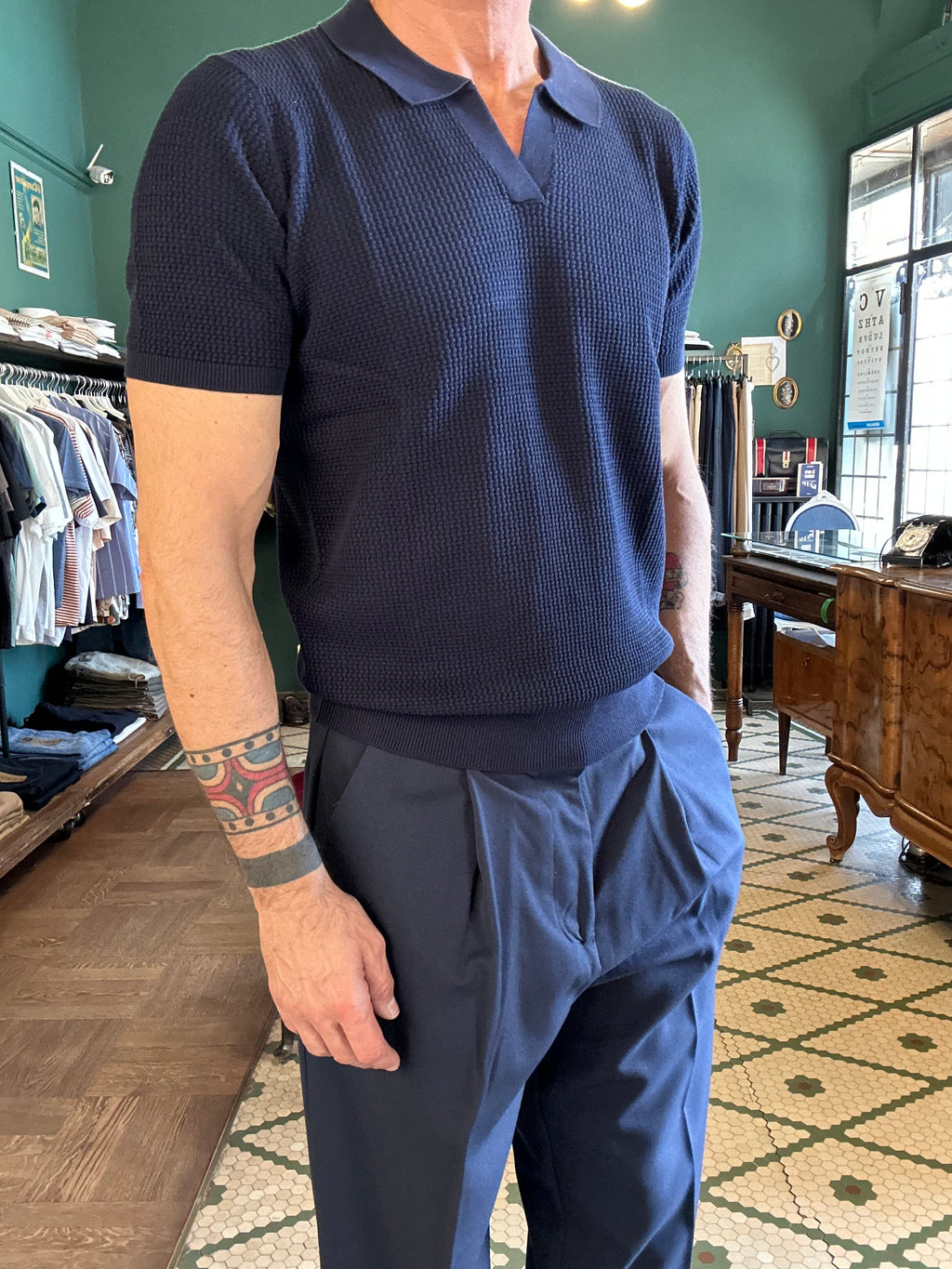 Polo 100% cotone con trama