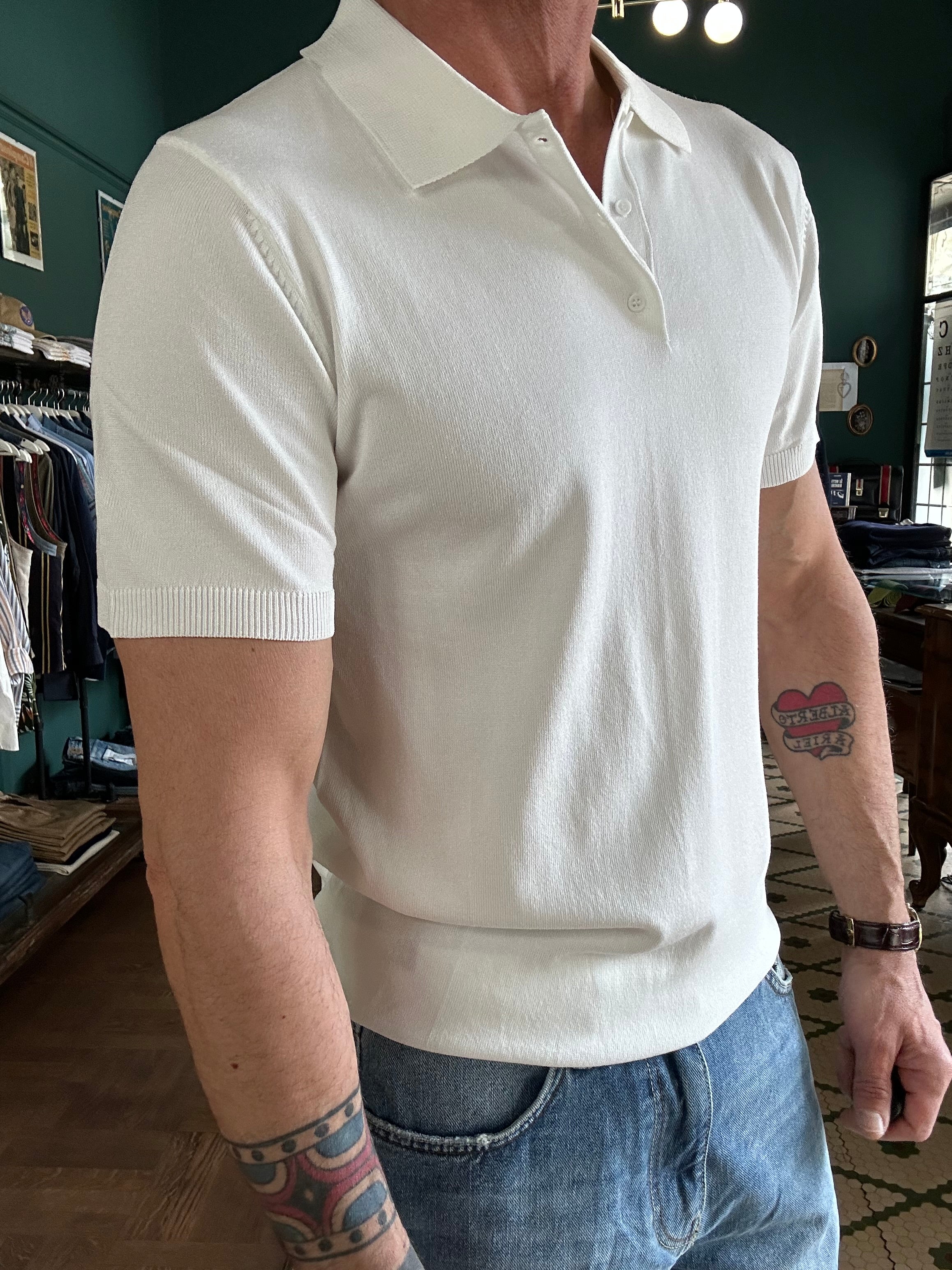 Polo in maglina con bottoni