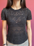 Maglia crochet nero