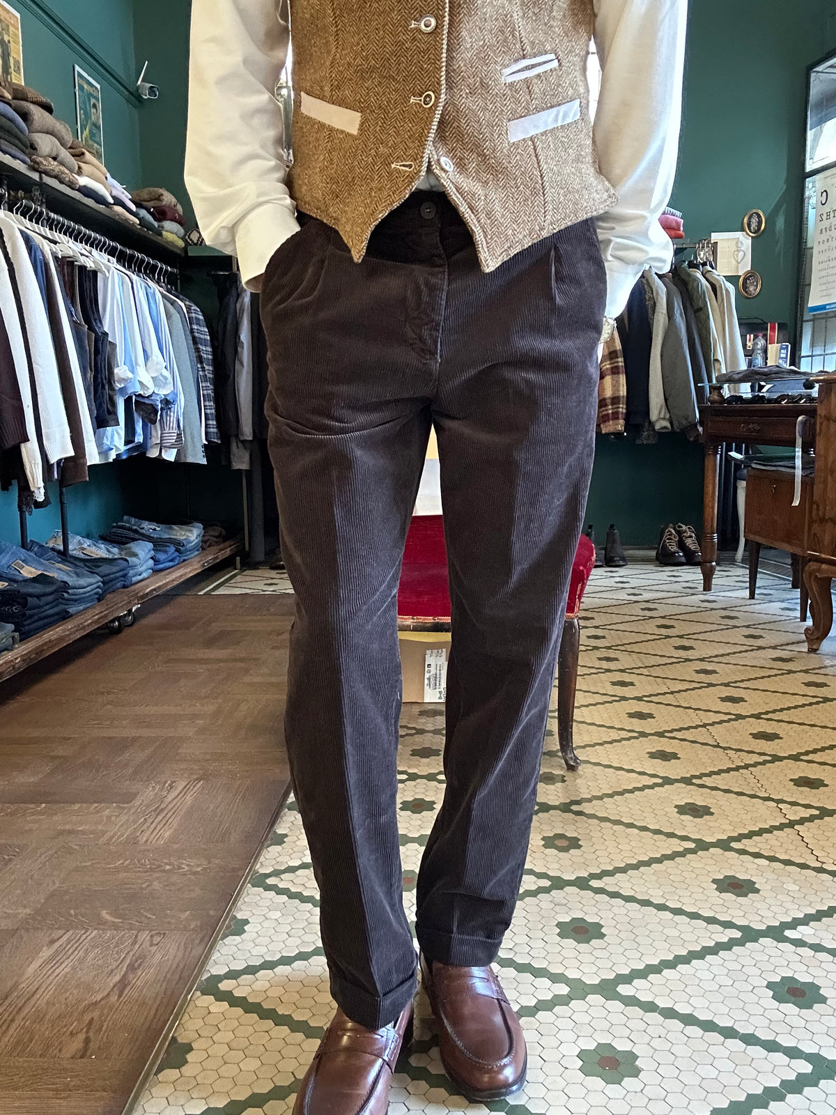 Pantalone Rio velluto coste con pence