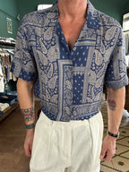 Camicia collo Hawaii fantasia bandana