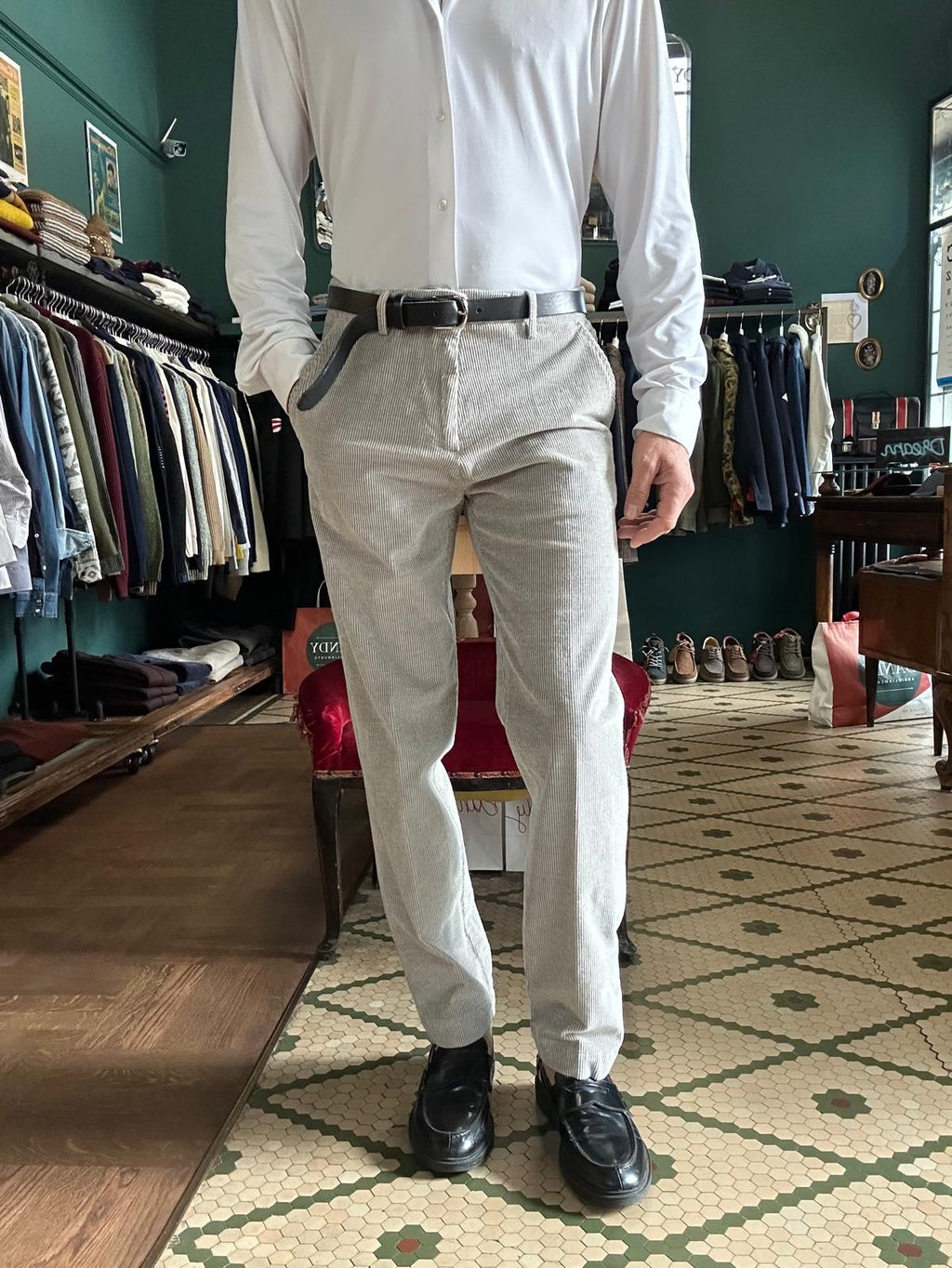 Pantalone chino velluto coste