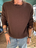 Maglione con rotture misto lana