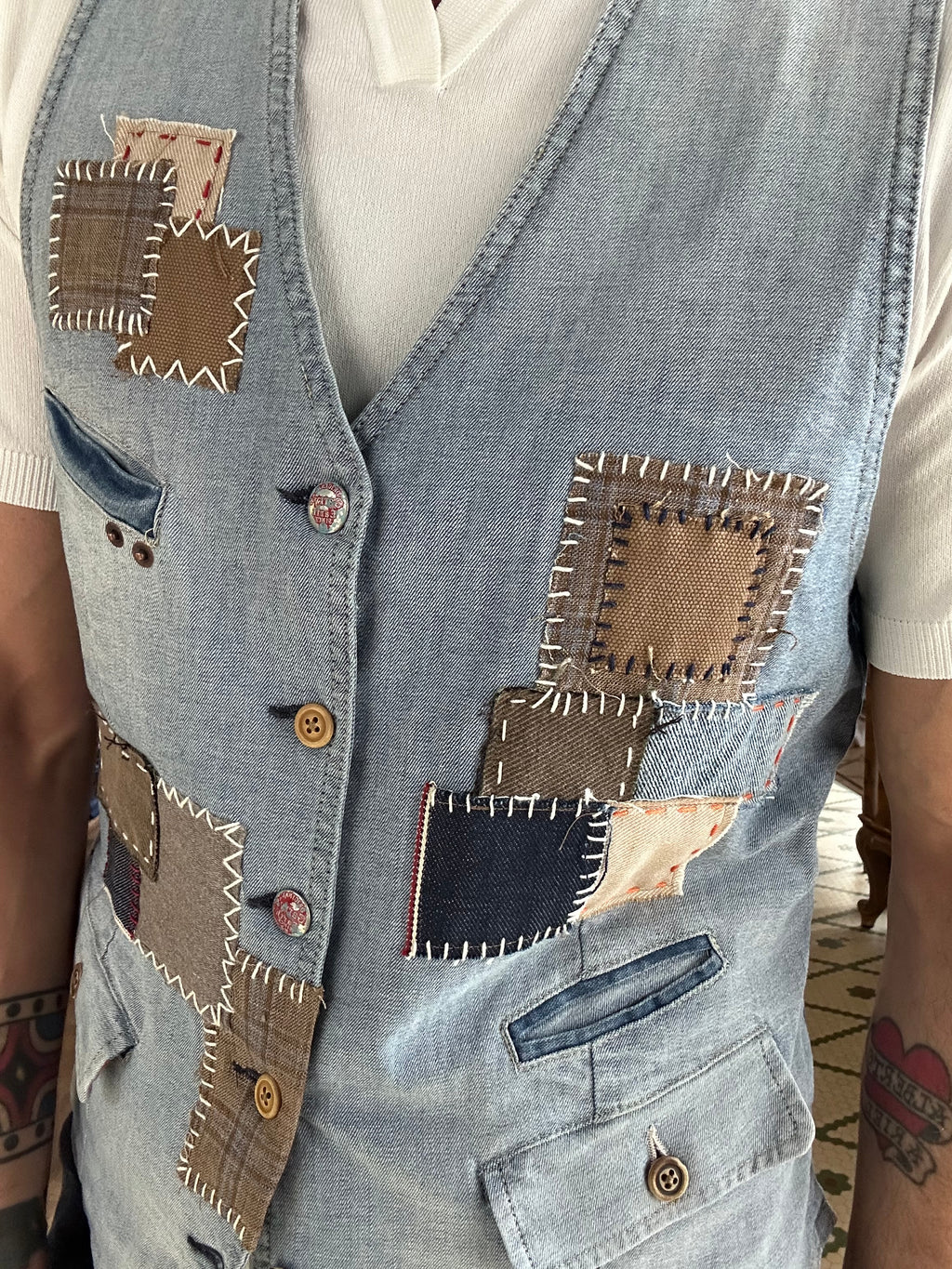 Garry's Earth waistcoat with patch