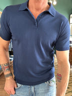 Jersey polo shirt with buttons