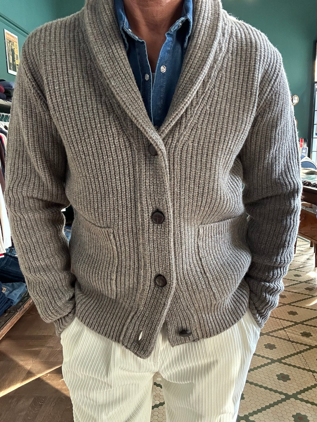 Cardigan 100% lana Made in Italy