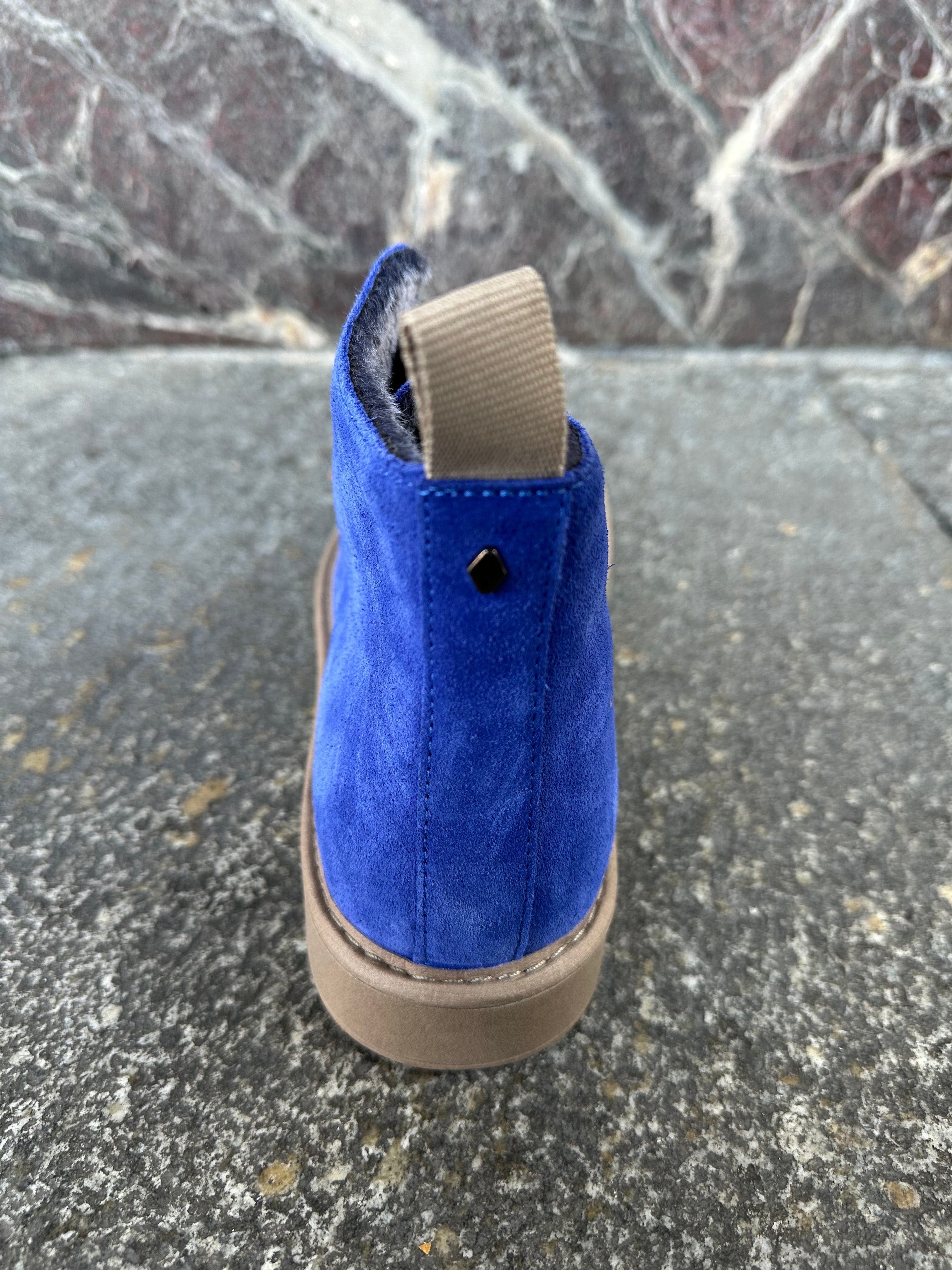 Panchic alte in suede blu e verde oliva