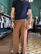 Pantalone over lino cotone
