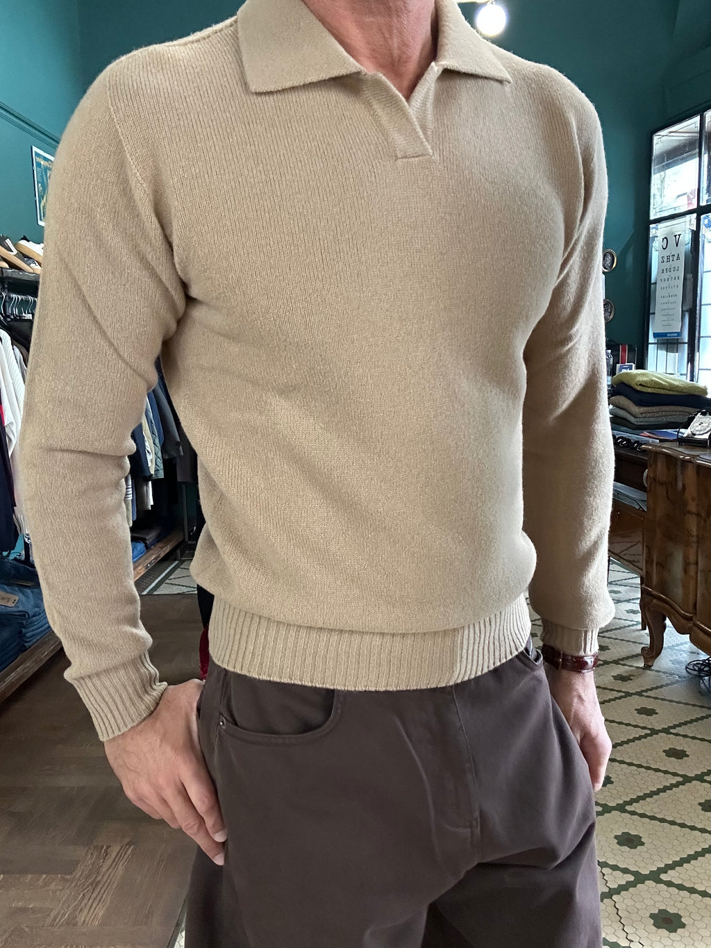 Maglione Polo Retois 100% lana merino