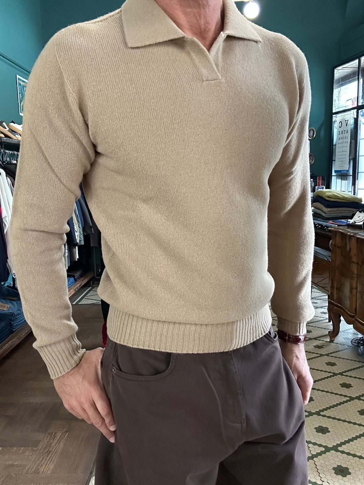 Maglione Polo Retois 100% lana merino