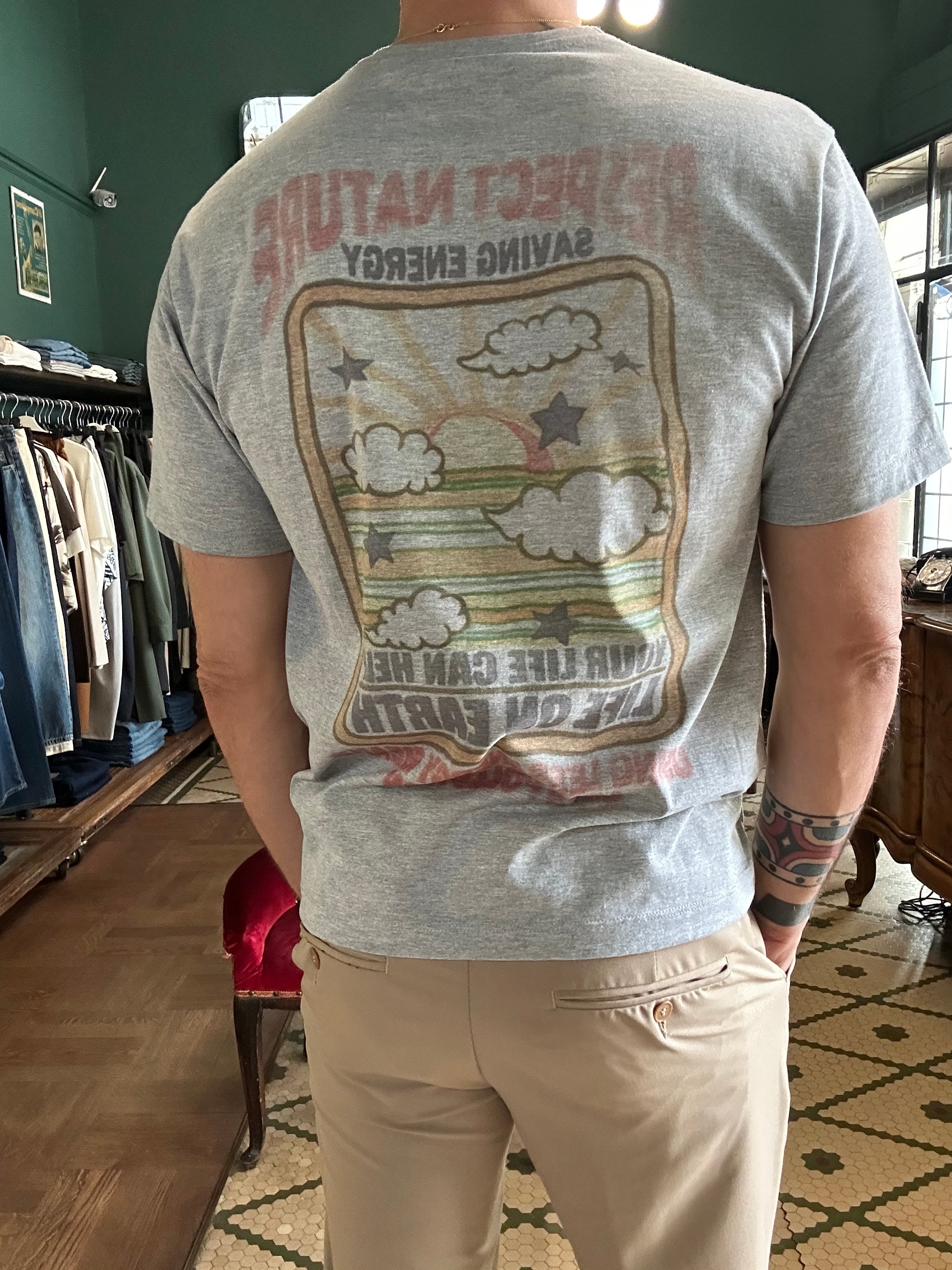 T-shirt koon grigia “respect nature”