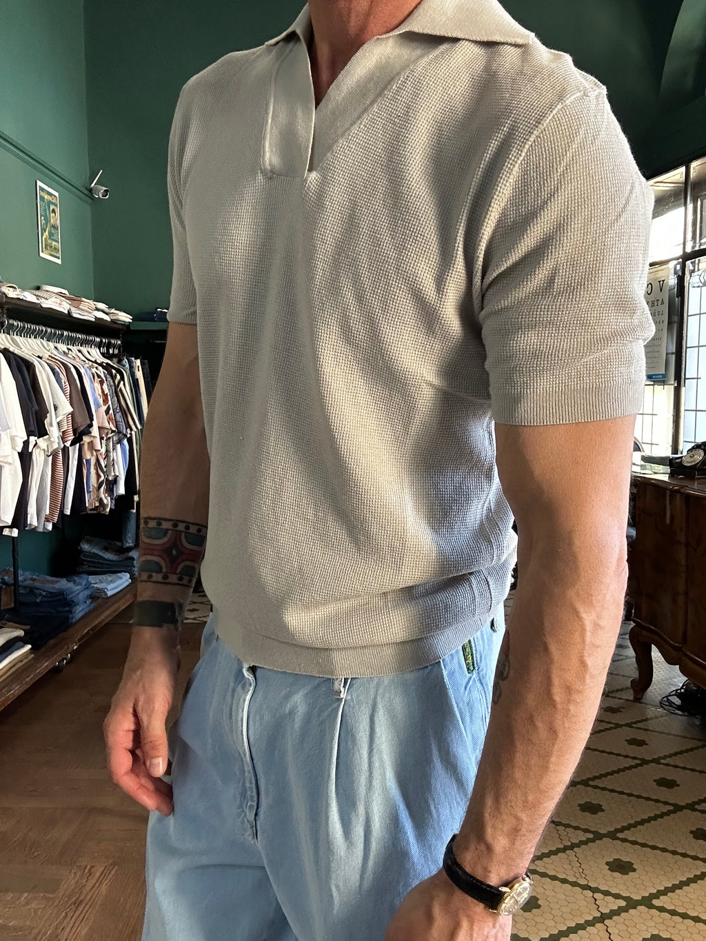 Polo maglina in cotone operato