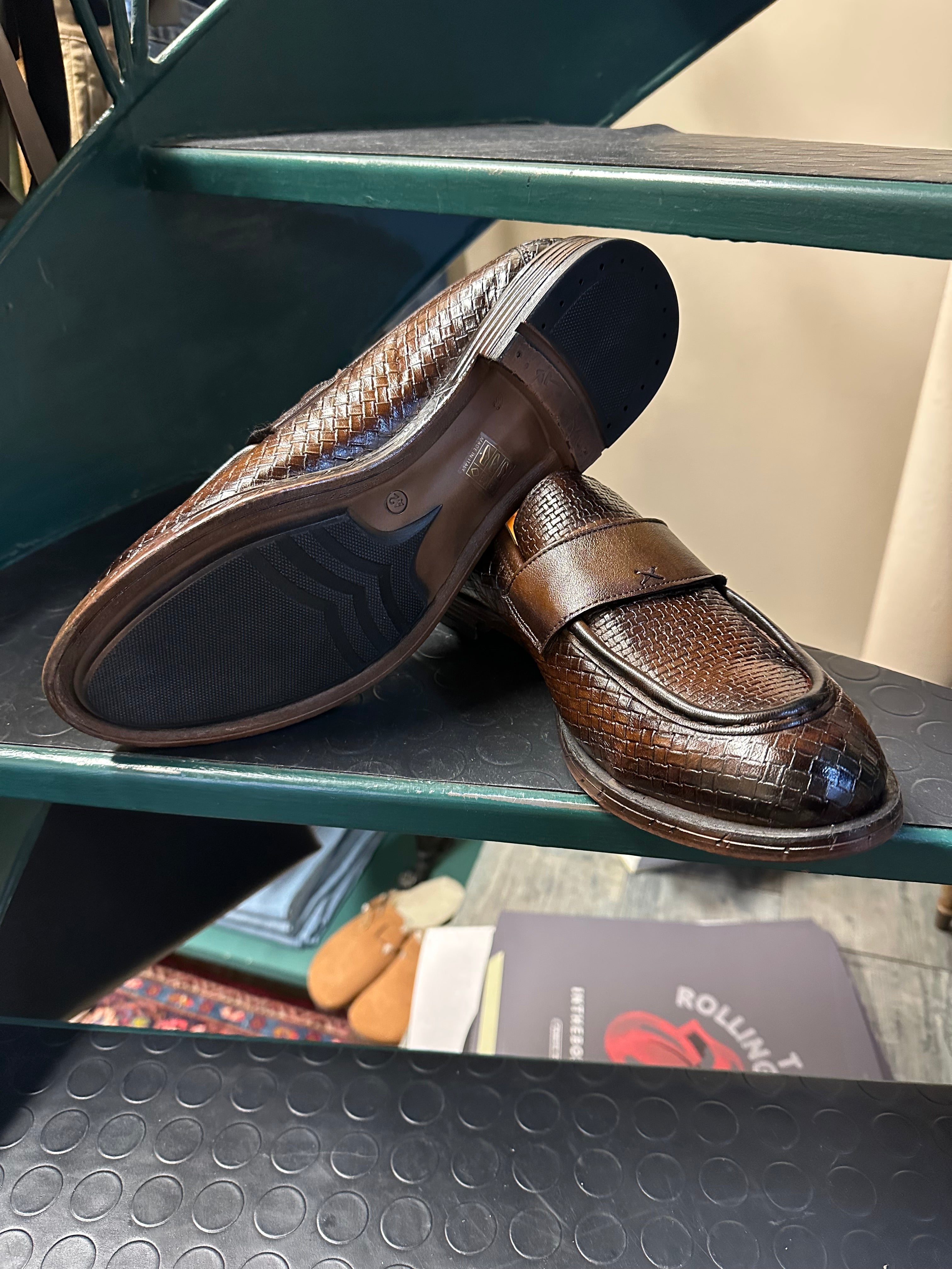 Mocassino tomaia intrecciata