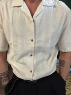 Embroidered Hawaiian collar shirt