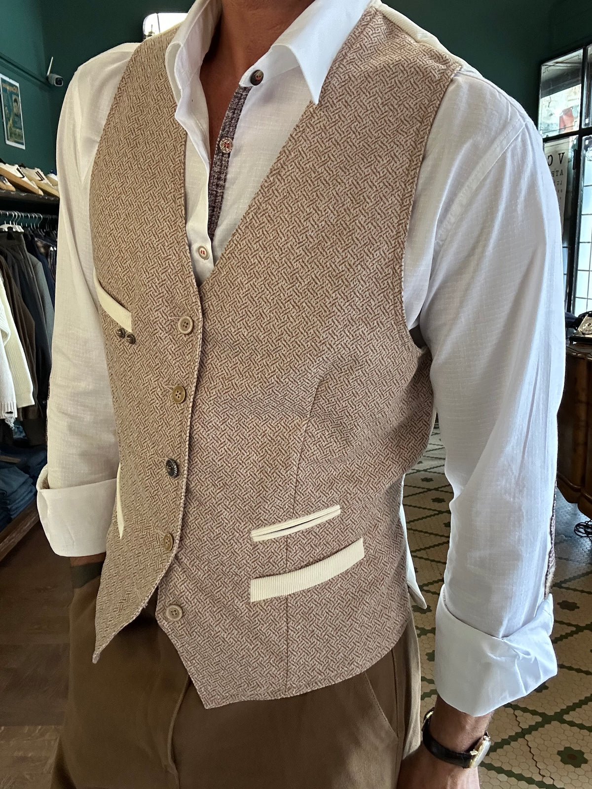 Gilet Garry’s Eart misto lana tramato