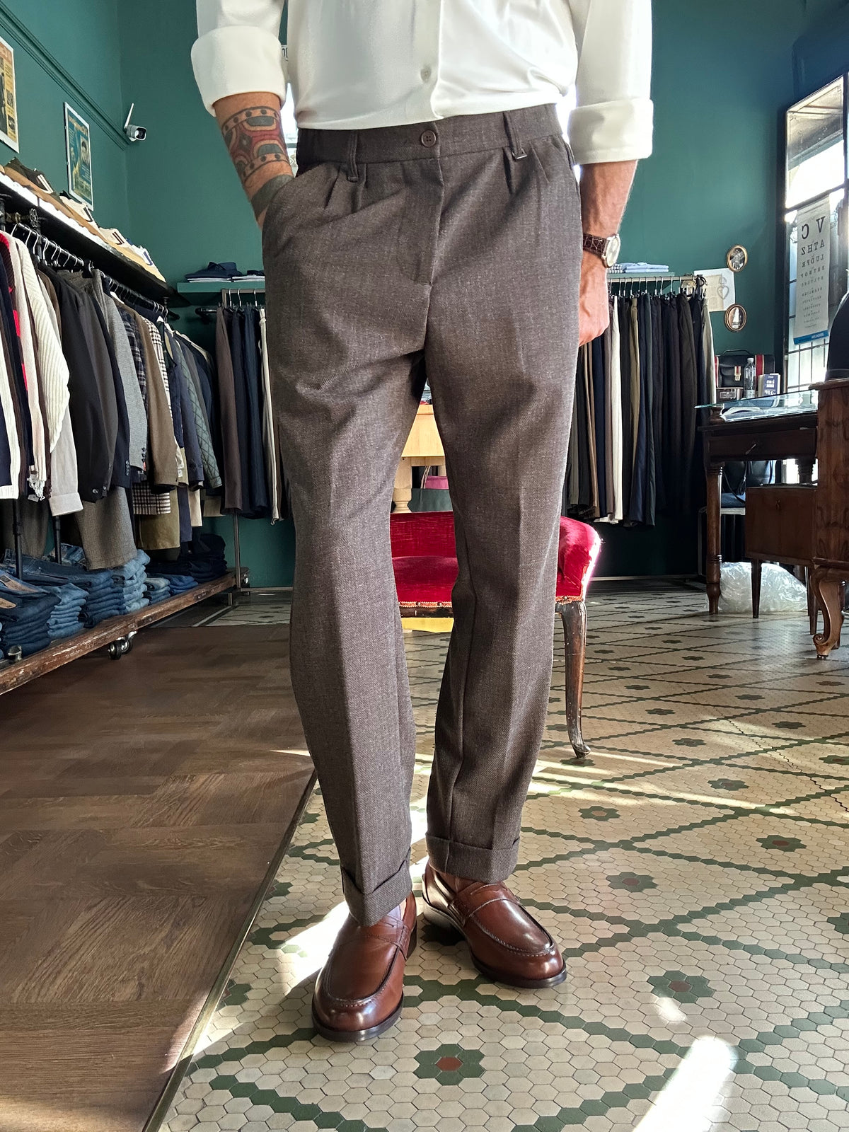 Pantalone Bristol con elastico laterale