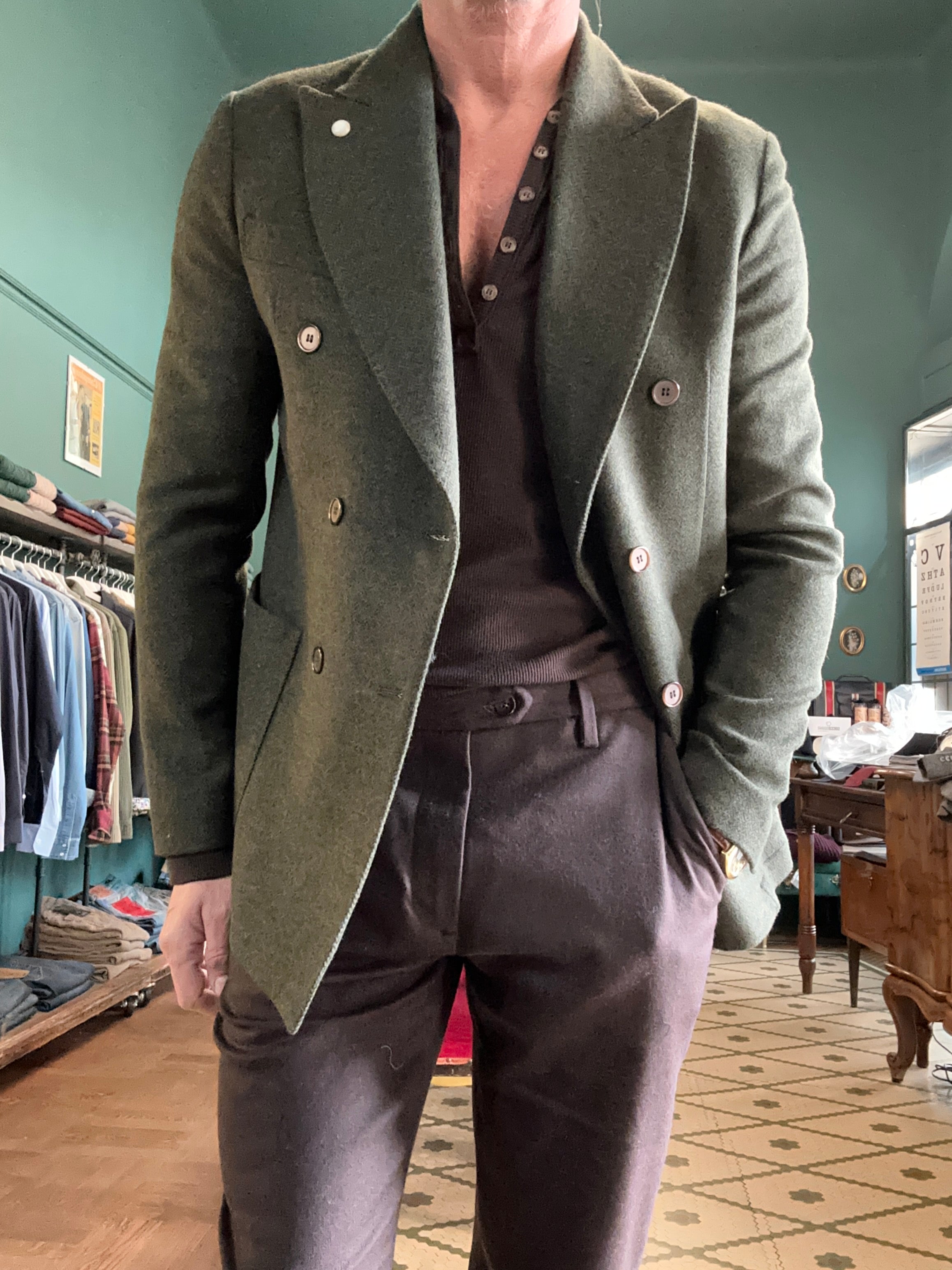 Giacca doppiopetto spigata