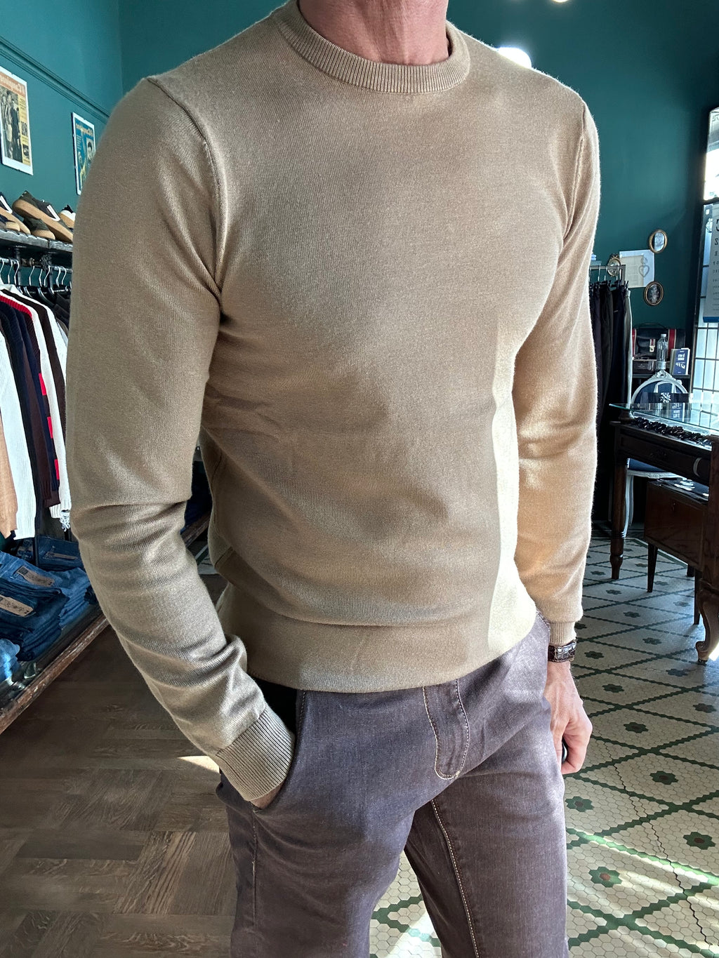 Maglia viscosa girocollo