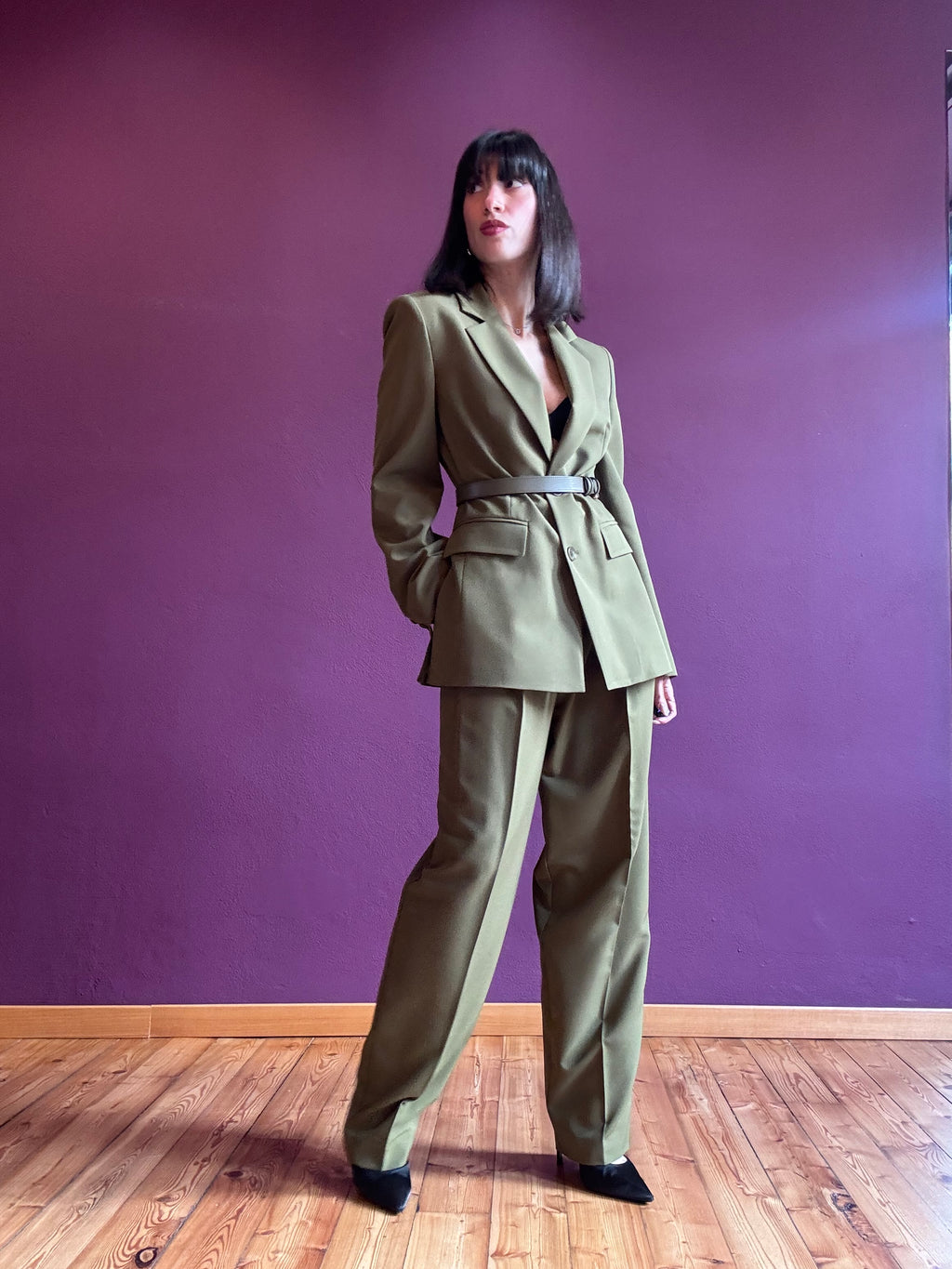Pistachio belted jacket