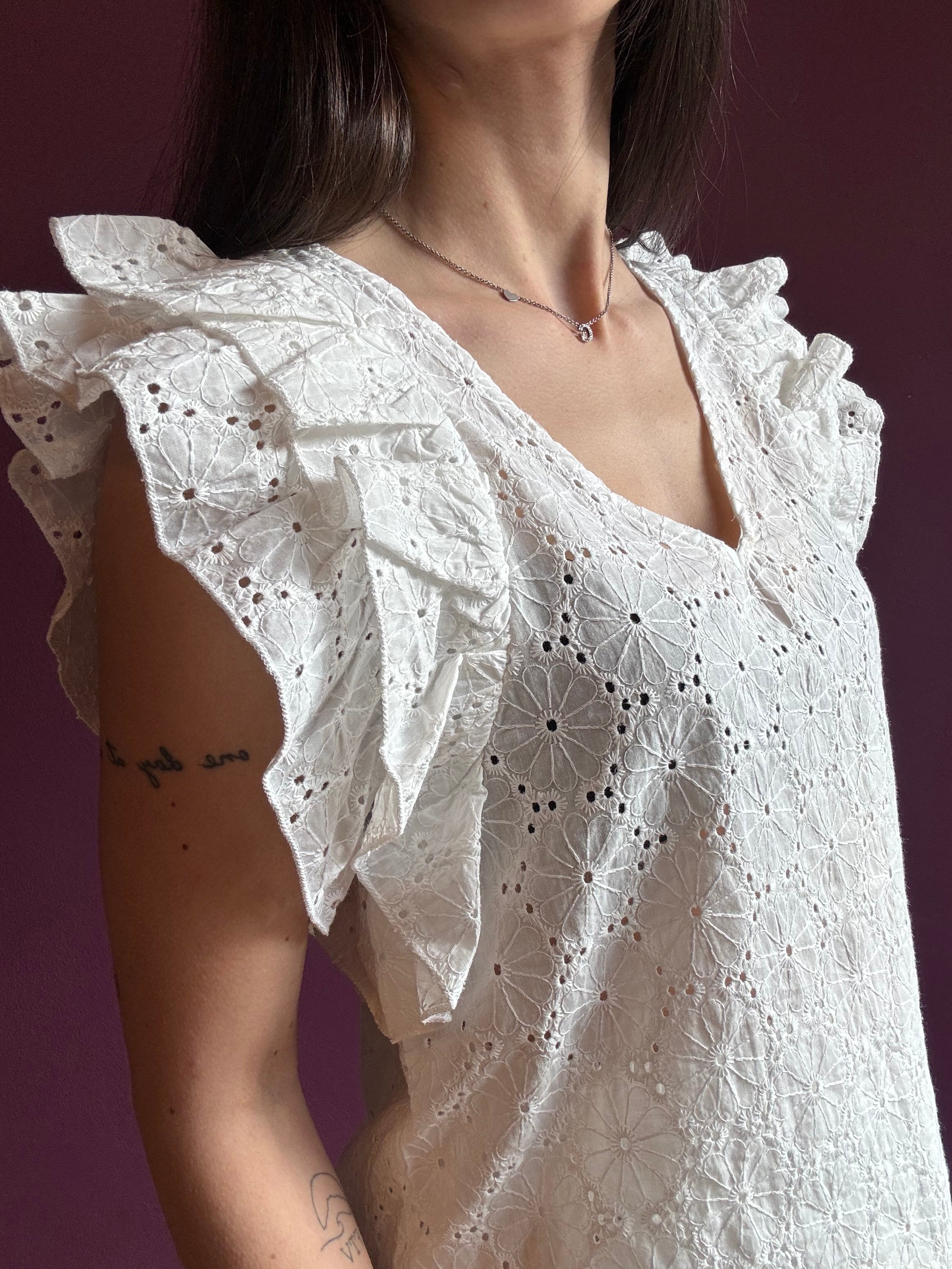 Canottiera in sangallo