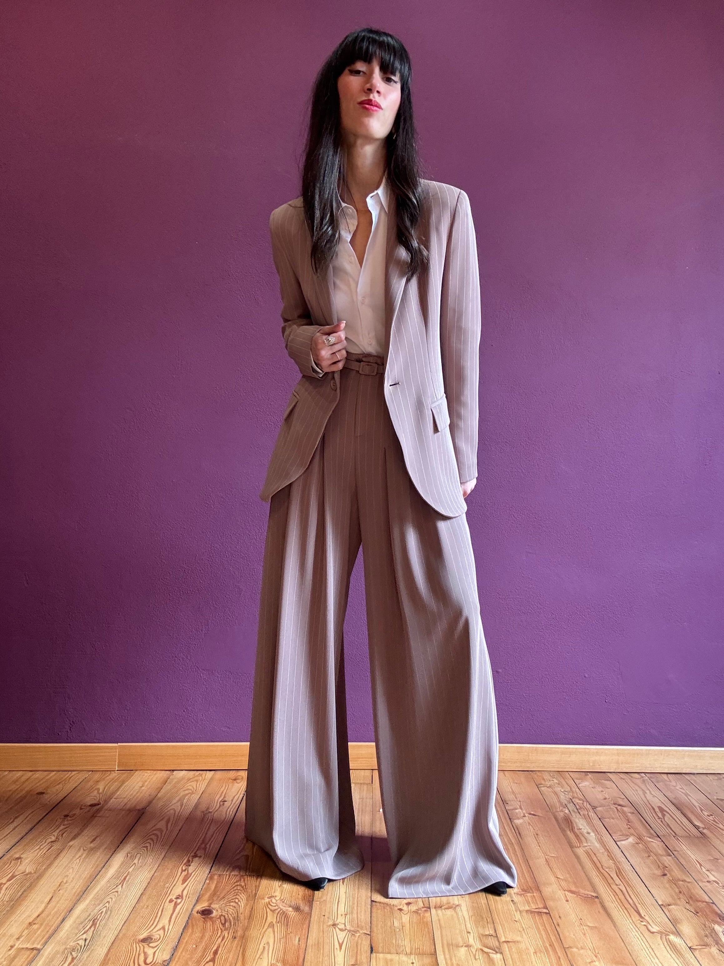 Pinstripe single-breasted jacket