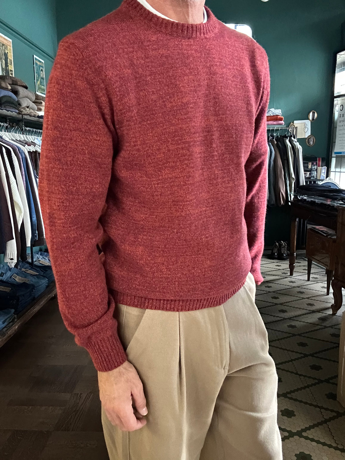 Maglione girocollo lana e cashemire