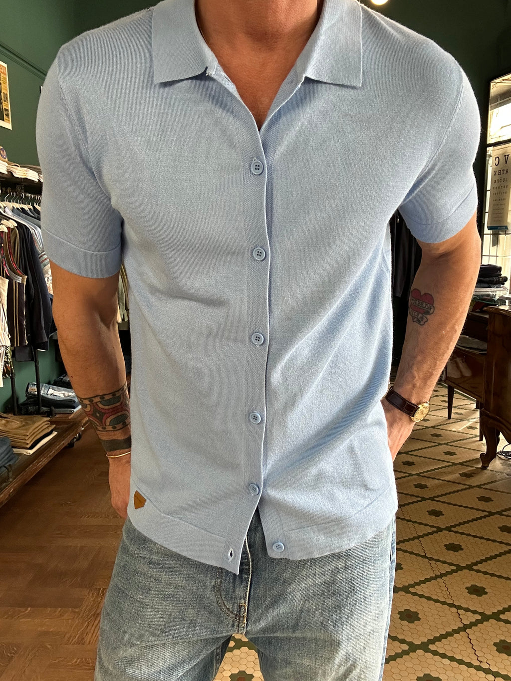 Knitted polo shirt