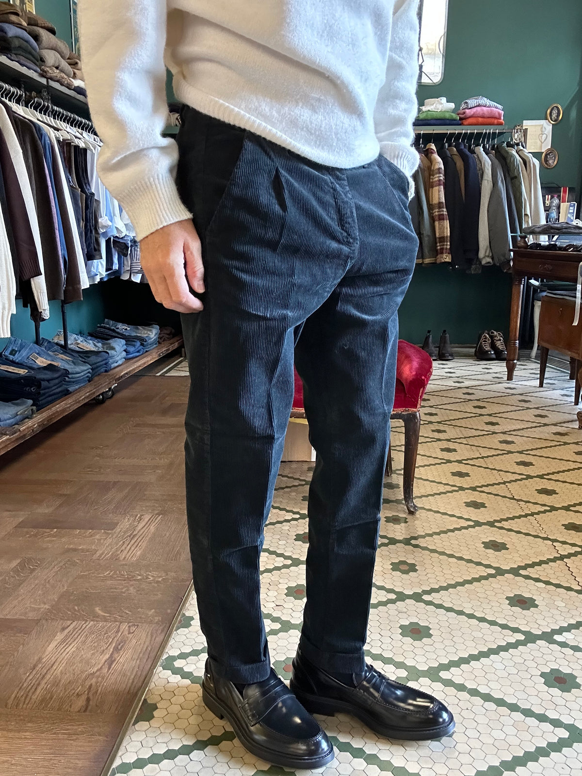Pantalone Rio velluto coste con pence