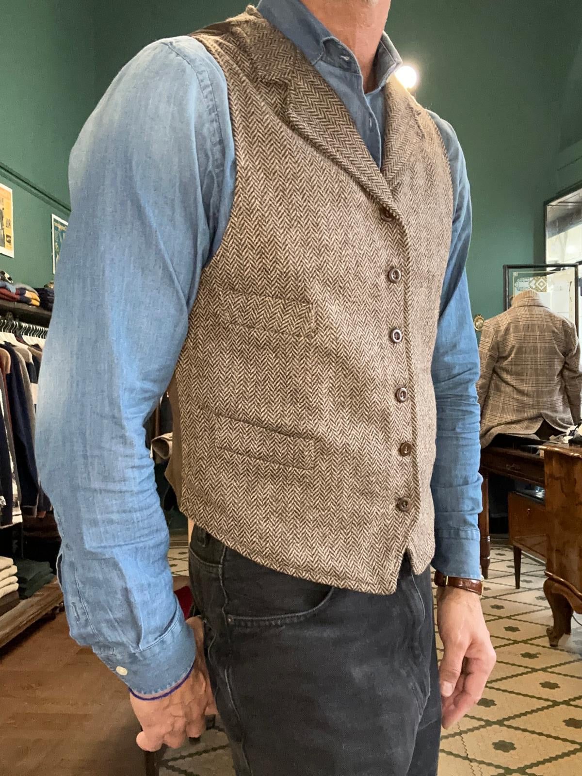 Gilet chesapeack’s in lana spigata