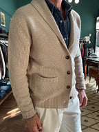 Cardigan sciallato 100% lana Made in Italy
