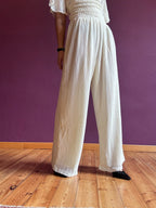 Crochet trousers with elasticated waist