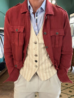 Brick linen safari jacket