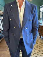 Giacca doppiopetto effetto denim made in Italy