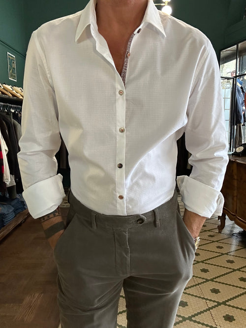 Camicia Koon cotone operato con toppe patch