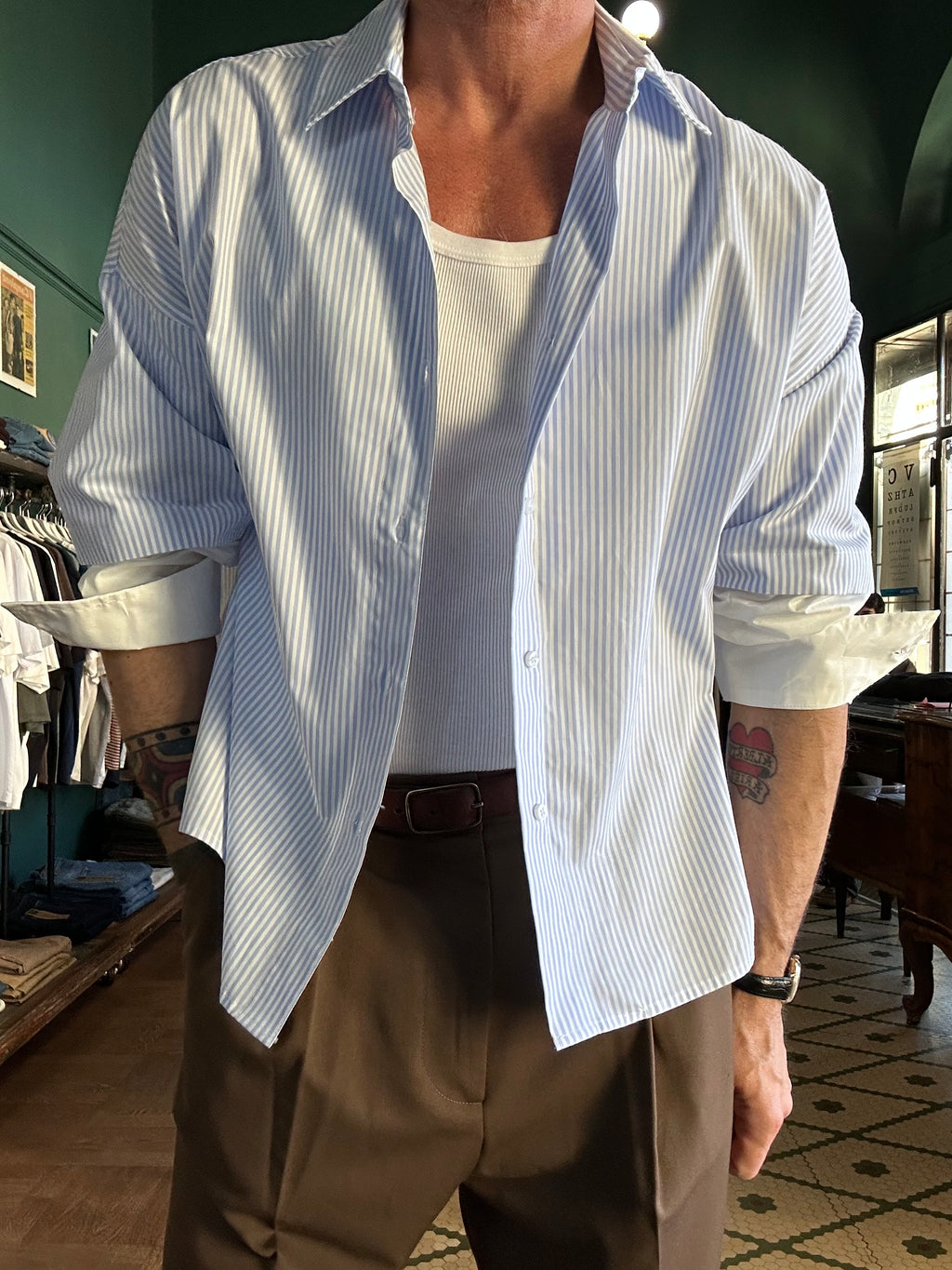Camicia oversize crop