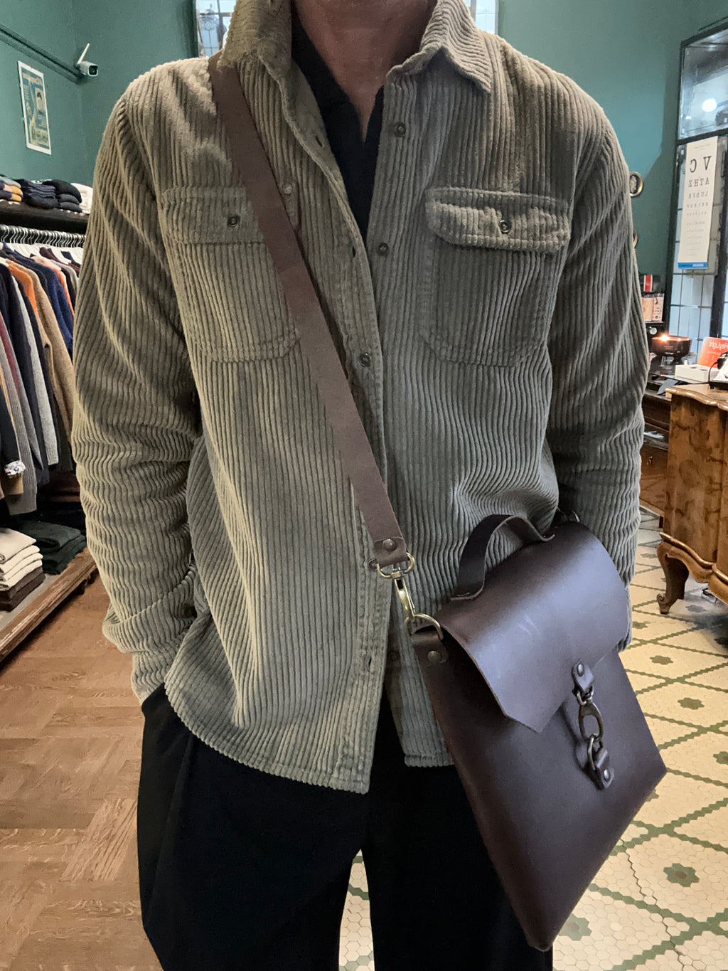 Borsa cartella in cuoio Fiorentino artigianale