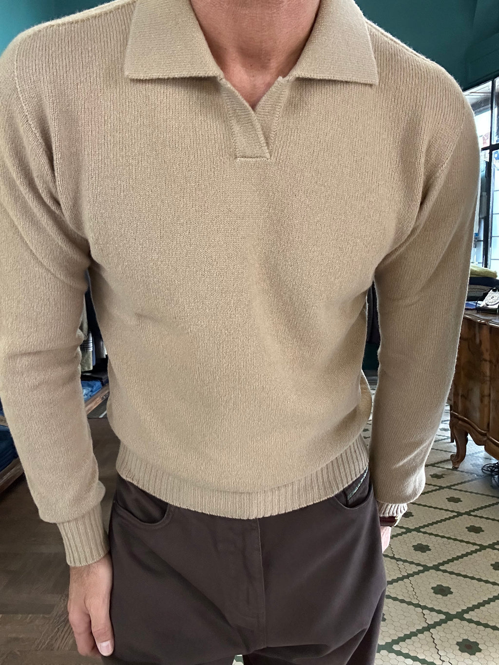 Maglione Polo Retois 100% lana merino