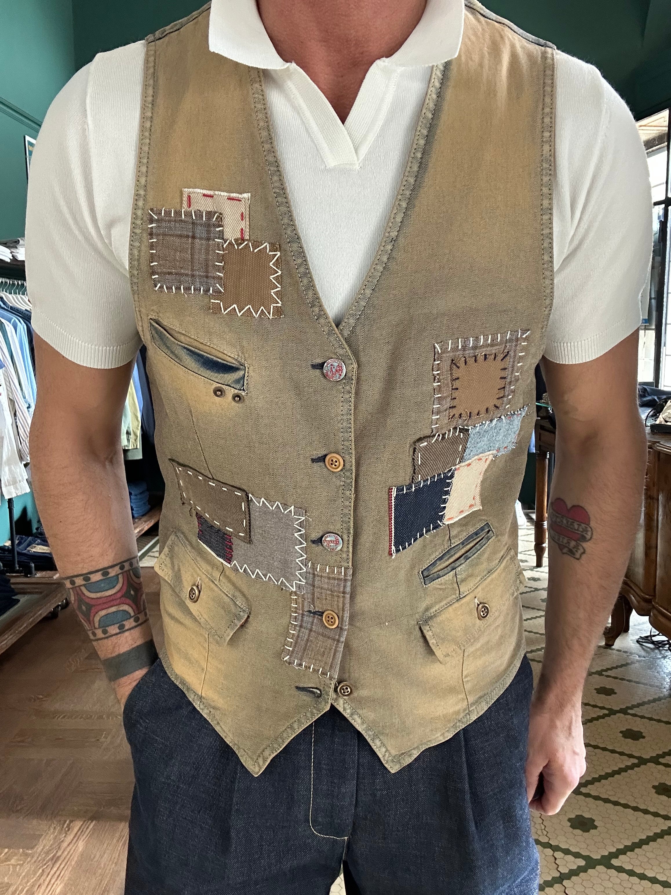 Garry's Earth waistcoat with patch