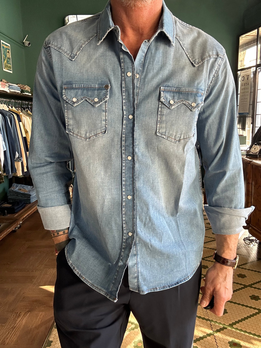 Denim Western shirt