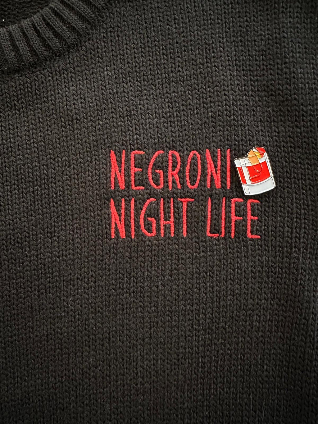 Maglione girocollo "negroni night life" nero