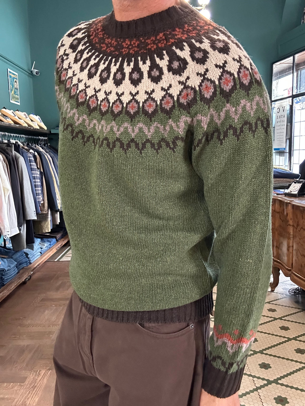 Maglione Jacquard misto lana