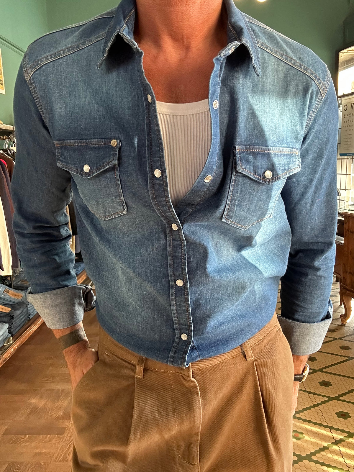 Camicia denim slim fit